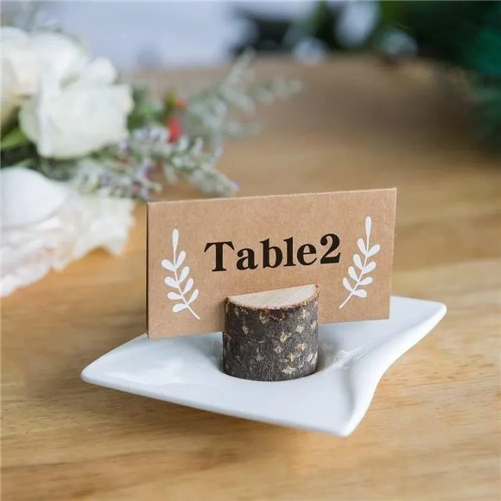 20Pcs Rustic Card Photo Holders and 24Pcs Kraft Cards, Thanksgiving & Wedding